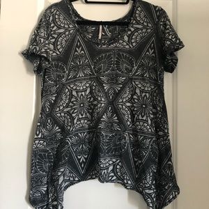 Free people flowy patterned shirt